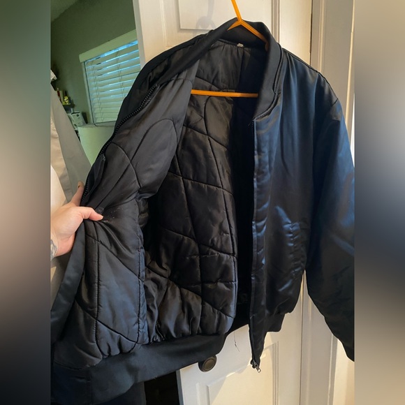 BEST EVER Vintage 70s 80s Rocky-style Embroidered Tiger Bomber Puff Black Jacket - Picture 5 of 6